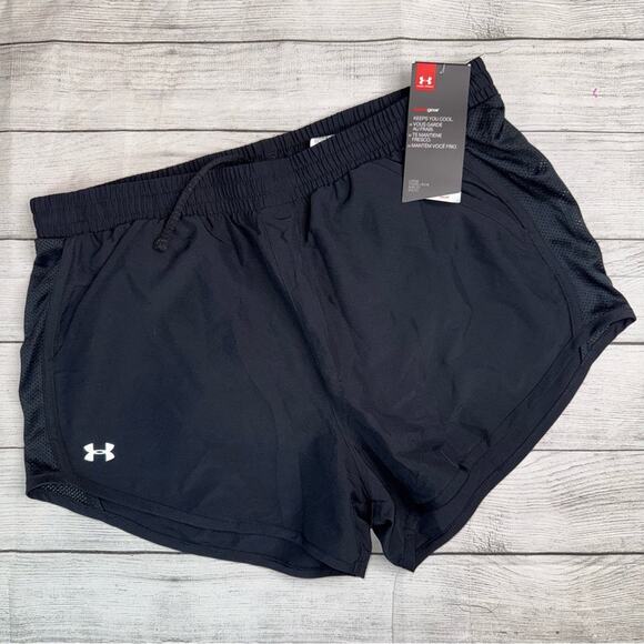 Under Armour NWT Women's Fly-By Run Shorts Performance Active Black Size Medium - Picture 5 of 10